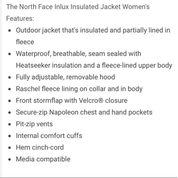 The North Face Inlux Women Size L Insulated Winter Jacket Blue Hooded Snow Coat - Picture 2 of 16